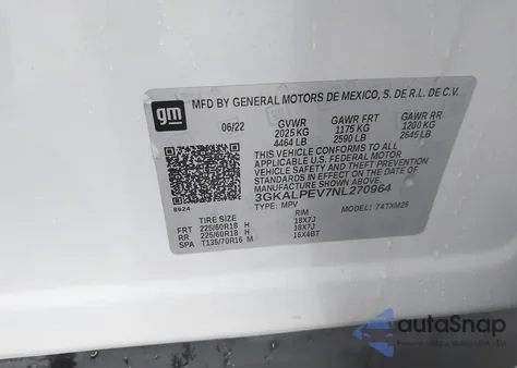 2022 GMC Terrain Fwd Slt from USA, damaged, VIN 3GKALPEV7NL270964